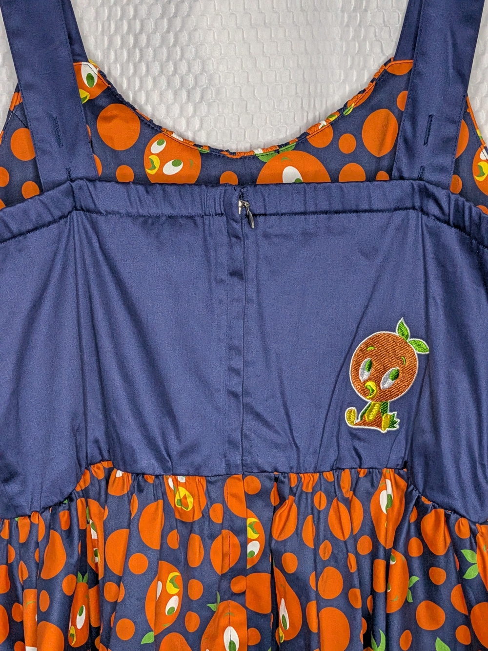 Disney Parks Orange Bird Polka Dot Sun Dress Navy Blue Women Large NWT Retro - Picture 8 of 12